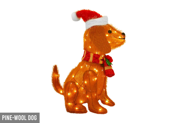 LED Christmas Dog Decoration Statue Light - Two Options Available