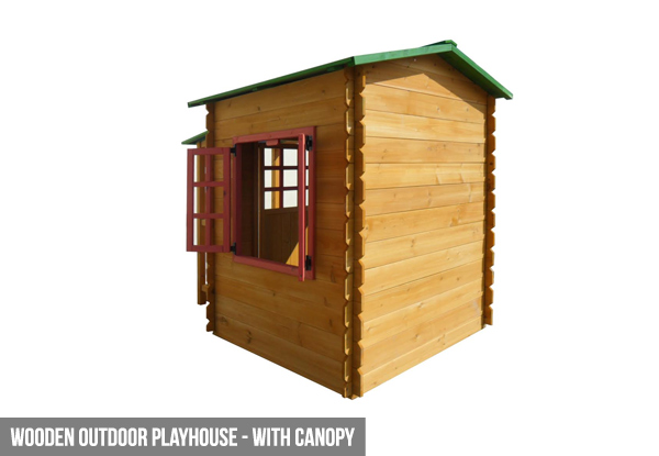 Wooden Outdoor Playhouse - Canopy & Slide Options Available