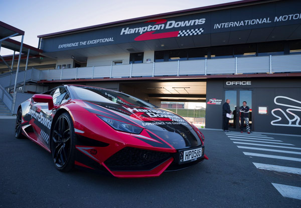 High Speed Driving Fun at Hampton Downs - Options for Lamborghini Hot Lap, a High Speed Lexus Ride, or a V8 Mustang or Camaro Self Drive Experience - Valid from 1st Feb 2022