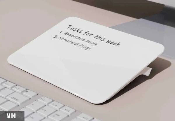 Glass Desktop Whiteboard with Marker & Eraser - Available in Two Sizes, Two Colours & Option for Two-Pack