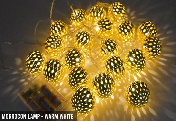 20 Bulb Ball String Christmas Lights - Two Colours & Two Style Available