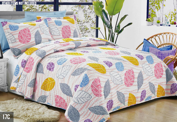 Quilted Bedspread Set - Two Sizes & Four Styles Available