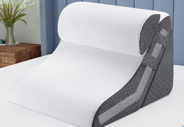 Three-Piece Wedge Pillow Set with Adjustable Headrest - Available in Two Colours