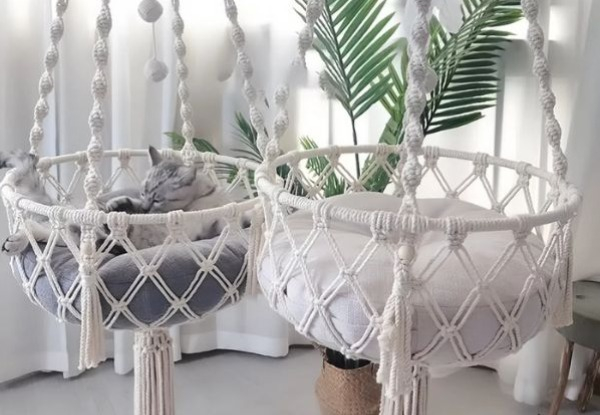 Hand Woven Cotton Cat Hammock