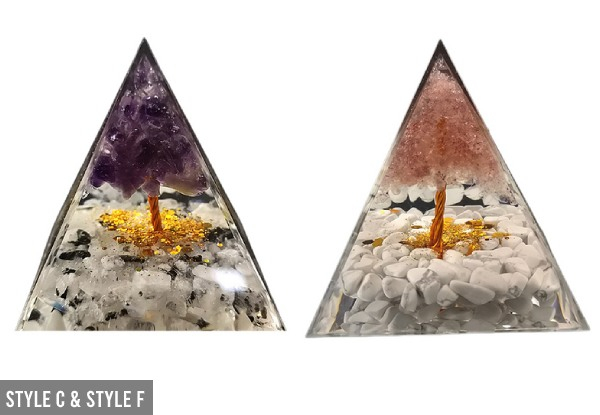 One-Pack Orgonite Pyramid Chakra Energy Stone - Six Styles Available & Option for Two-Pack