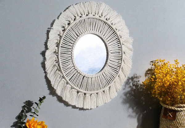 Boho Macrame Decorative Wall Hanging Mirror Range - Three Styles Available