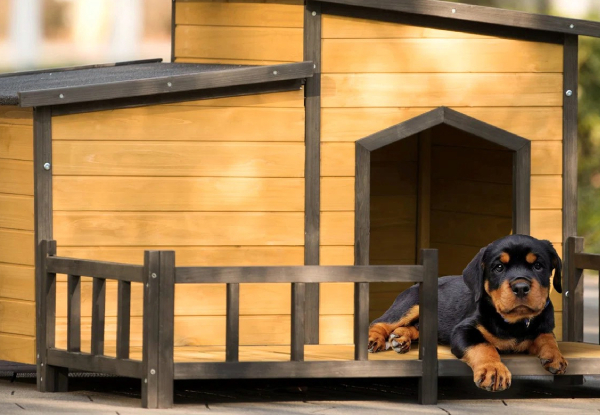 WoodenXX-Large Dog House with Openable Roof