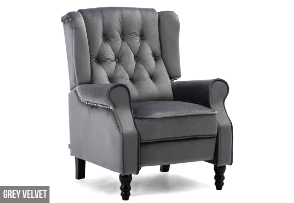 Velvet Reclining Chair - Option for Linen & Three Styles Available