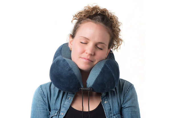 Memory Foam Travel Pillow Set with 3D Contoured Eye Masks & Earplugs - Five Colours Available