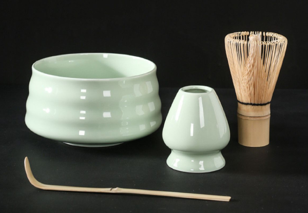 Four Piece Traditional Matcha Tea Whisk Set - Available in Two Colours