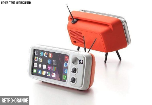 Retro TV Bluetooth Speaker Mobile Phone Holder - Three Colours Available
