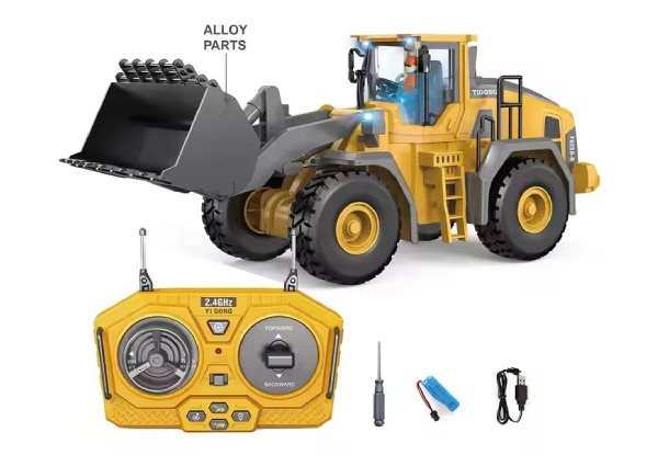 Kids Nine-Channel Remote Control Construction Bulldozer Toy