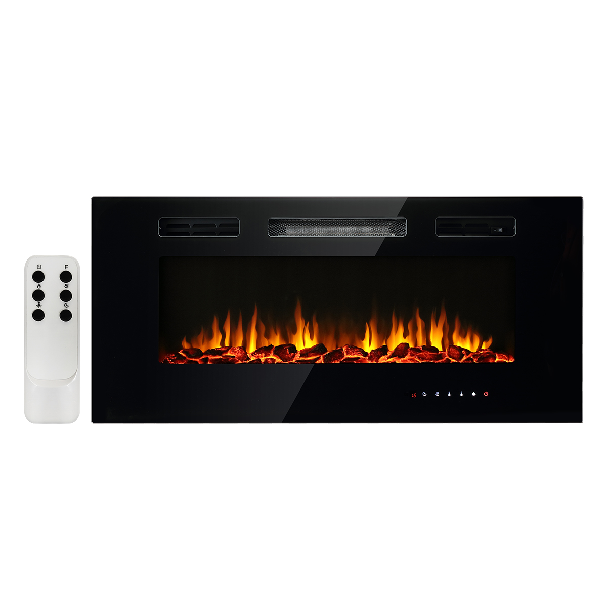 Maxkon Wall Mounted Electric 900/1800W Fireplace Heater with Five Flame Settings