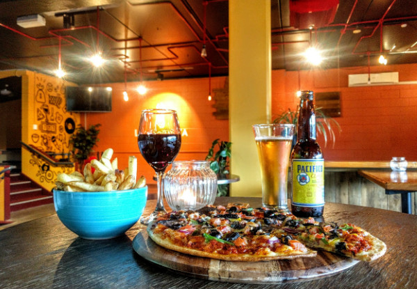 Latin American Pizza & Beer for Two incl. Fries & Game of Pool - Option for Four People