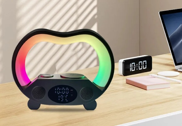 Night Light Bluetooth Speaker with Wireless Charging & Remote Control - Two Colours Available