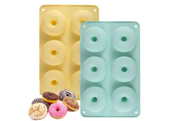 Two-Piece Non-Stick Silicone Donut Mould Set - Four Colours Available