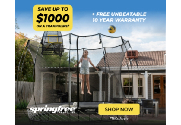 Springfree Trampoline Spring Spectacular Range - Available in Three Shapes & Four Sizes - Up to $1000 Off