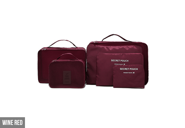 Six-Pack of Water-Resistant Luggage Organisers - Eight Colours Available