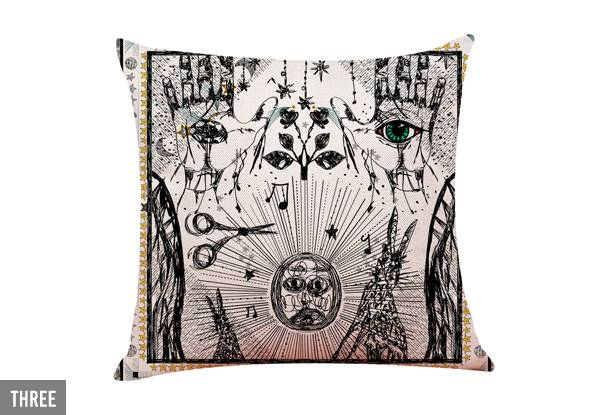 Tarot Print Linen Cushion Cover - Five Styles Available