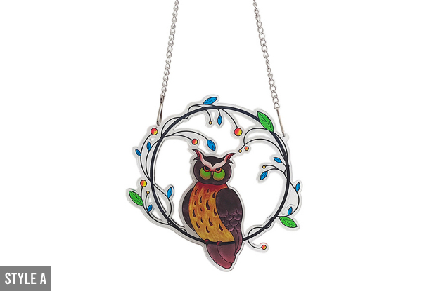 Owl Shaped Window Hanging Pendant - Available in Two Styles & Option for Two-Piece