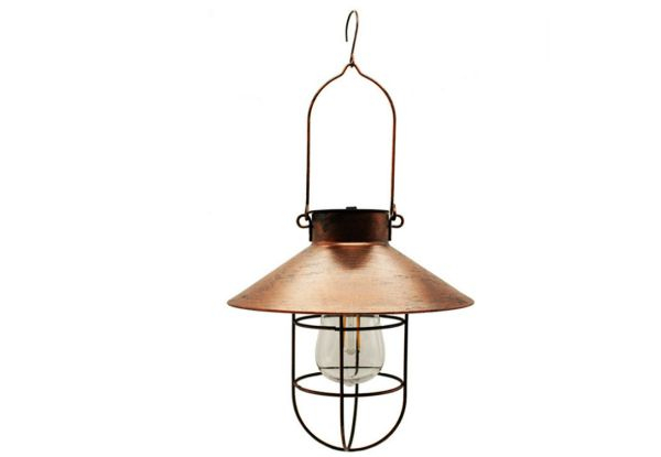 Solar Powered Outdoor Metal Hanging Lights - Two Colours Available