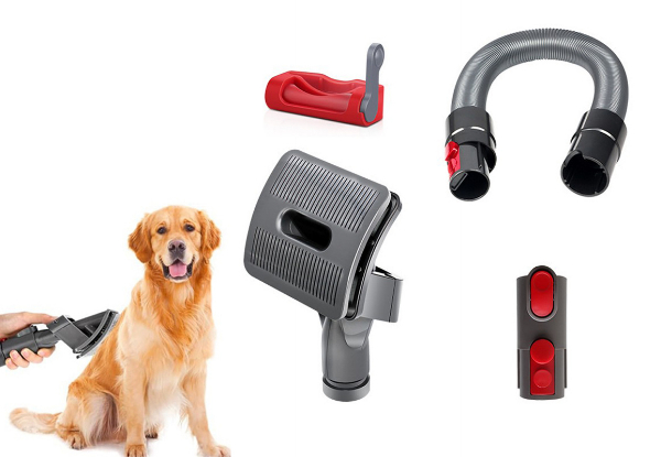 Dog Pet Grooming Vacuum Brush Kit Compatible with Dyson - Available in Two Styles & Option for Two Sets