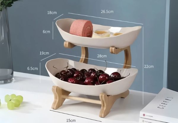 Two-Tier Fruit & Snack Bowl - Three Colours Available & Option for Three-Tiers