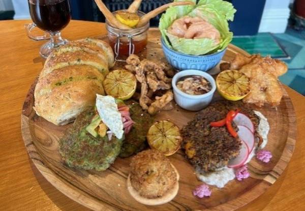 Seafood Lunch Platter for Two People incl. Calamari, Pea & Halloumi Fritters, Fish Bites, Prawn Cocktail & More