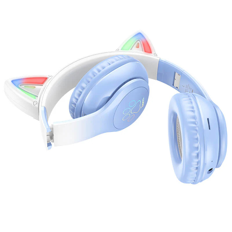 Hoco LED Cat Ear Headphones Blue