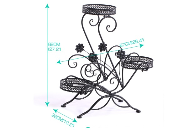 Levede Metal Plant Stand Rack - Available in Two Colours, Two Styles & Option for Two-Pack