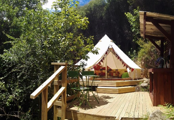 One Night Romantic Waihi Glamping Experience in the Wild for Two People incl. Outdoor Spa Bath Package & Late Checkout - Option for Two Nights Mid-Week or Weekend Experience - Valid From 1st September