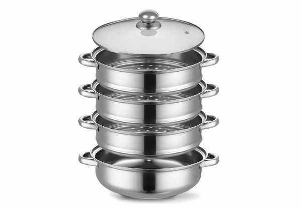 Toque Three-Tier Stainless Steel Steamer Cookware - Option for Four-Tier
