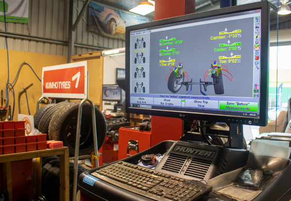 Wheel Alignment for One 2WD Vehicle - Options for 4WD & to incl. Balancing & Rotation