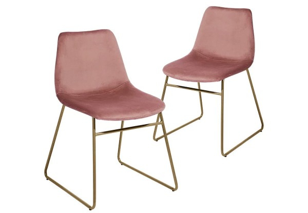 Two-Pack Velvet Dining Chairs - Three Colours Available