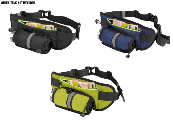 Running Waist Bag with Water Holder - Three Colours Available