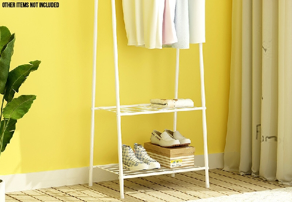 Entryway Clothes Rack with Two-Tier Metal Shelf - Option for Two