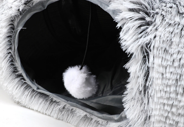 Plush Cat Tunnel with Cat Bed - Two Colours Available