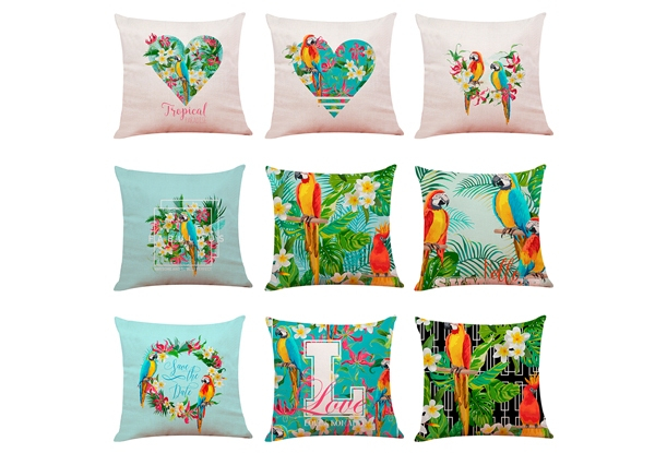 Bird Printed Cushion Cover - Nine Designs Available