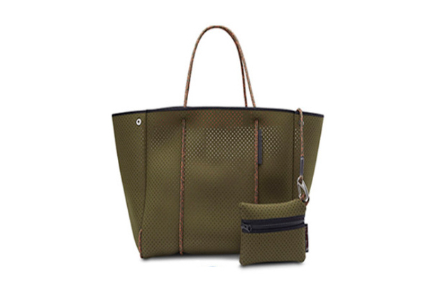 Large Neoprene Shoulder Tote Bag incl. Mini Pouch - Four Colours Available