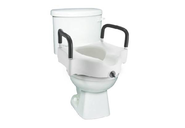 Five-Inch Elevated Toilet Seat with Arm Rests