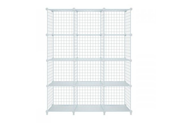 12-Piece DIY Metal Wire Storage Cubes - Two Colours Available