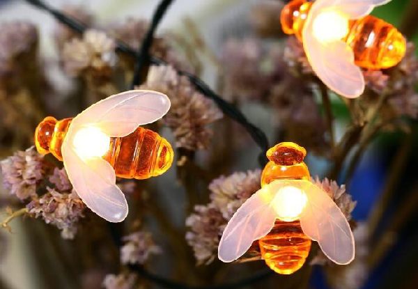 LED Honey Bee Solar Powered Garden Lights