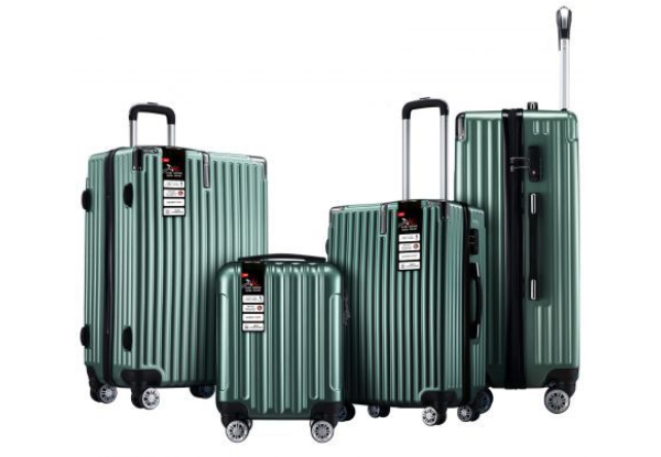 Four-Piece Lightweight Checked Luggage Set - Six Colours Available