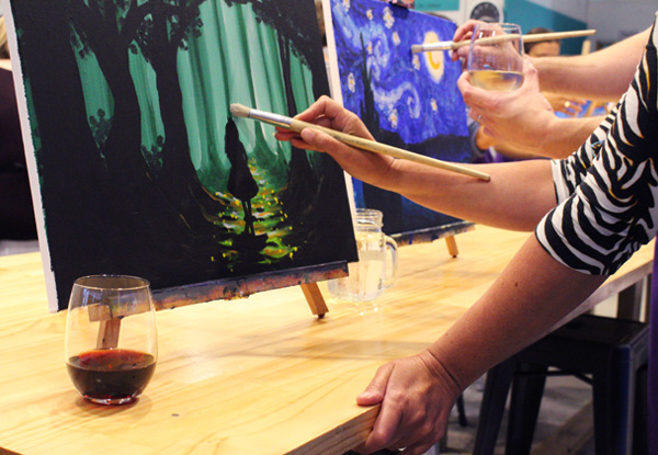 Two-Hour Social Painting Class with a Drink Per-Person - Option for Two People