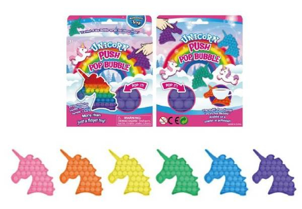 Two-Pack of Unicorn Push Pop Bubble Fidget Toys