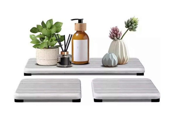 Three-Piece Water Absorbing Stone Tray - Available in Three Colours & Option for Two-Set