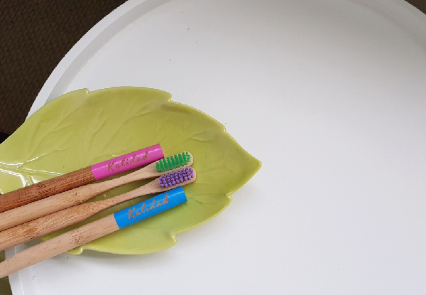 Set of Four Bamboo Toothbrushes with Free Delivery
