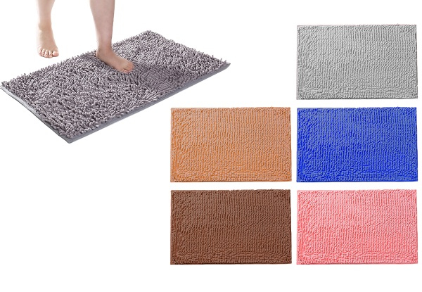 Soft Chenille Bathroom Rug - Five Colours Available - Option for Two-Pack