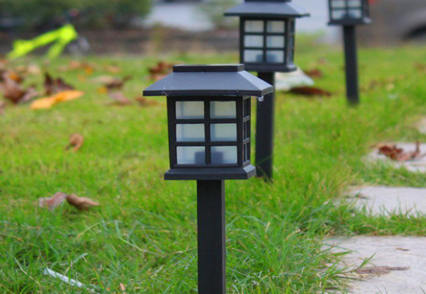 Two-Pack Mini Home Garden Outdoor Solar Lawn Lamp - Options for Four- or Six-Pack