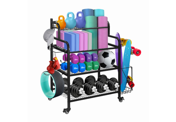 Multipurpose Sports Organiser Rack with Wheels